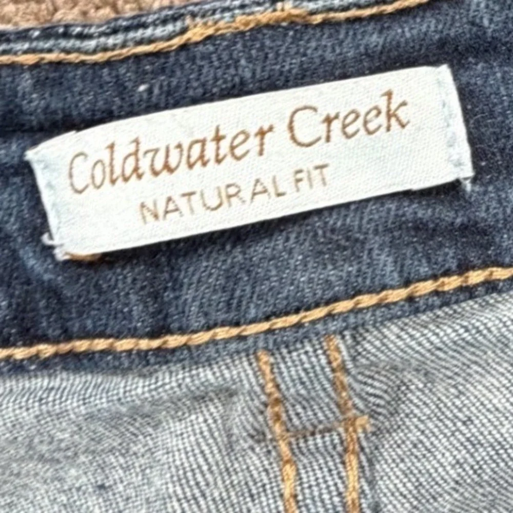 Coldwater Creek Natural Fit‎ Embroidered Cuffed Jeans Medium Wash Blue Womens 28